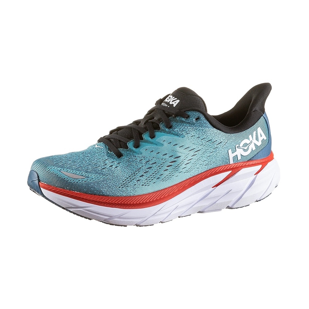 Hoka Clifton 8 Lace Up Sneakers in Real Teal / Aquarelle
